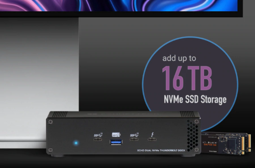 Sonnet Echo Thunderbolt 3 Dock with two slots for M.2 NVMe SSD Sonnet Echo Thunderbolt 3 Dock with two slots for M.2 NVMe SSD